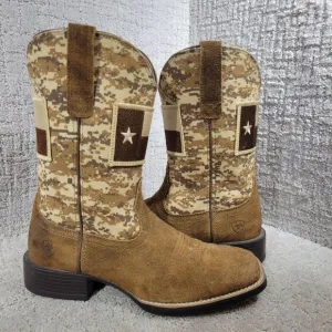 Ariat Patriot Texas Men's Size 7.5D US Tan Mocha Suede Western Boots 10027205