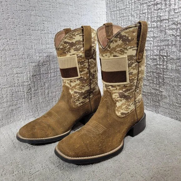 Ariat Patriot Texas Men's Size 7.5D US Tan Mocha Suede Western Boots 10027205