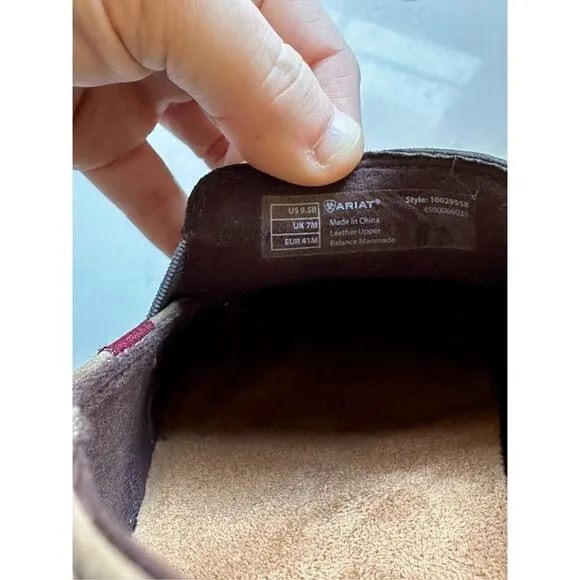 Ariat Ryder Slip On Shoes Brown Canvas Women’s Sz 9.5B
