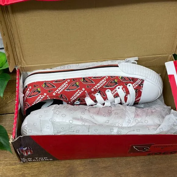 Arizona Cardinals Low Top Logo Sneakers Shoes Canvas FOCO New in Box Size 8