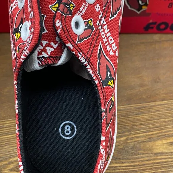 Arizona Cardinals Low Top Logo Sneakers Shoes Canvas FOCO New in Box Size 8
