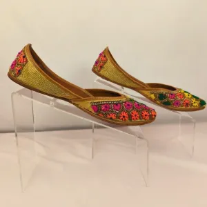 Artisan Embroidered Jutti Flats Women’s US 9 EU 40 Genuine Leather Boho Slip‑On