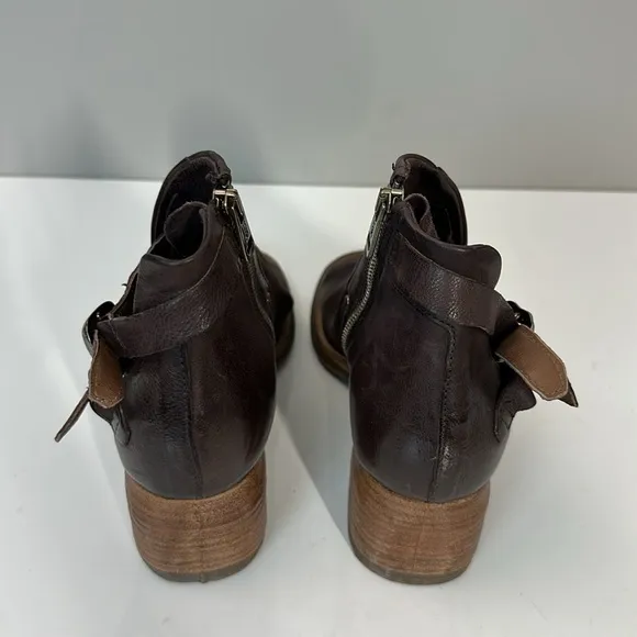 A.S.98 Naldo Leather Heeled Sandals Plum Size 37(6.5-7)