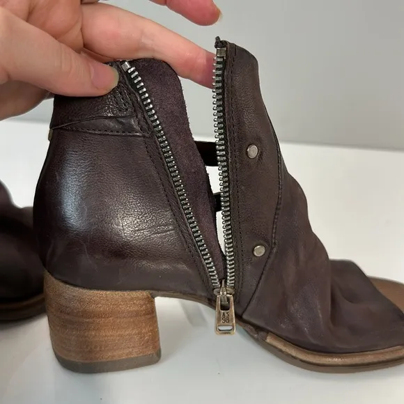 A.S.98 Naldo Leather Heeled Sandals Plum Size 37(6.5-7)