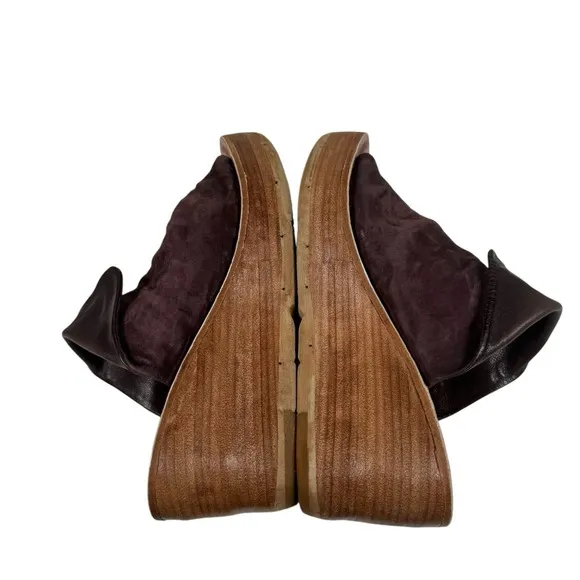 A.S.98 Niels Women's Shoes 39 Burgundy Suede Casual Slip On Wedge Heel Sandal