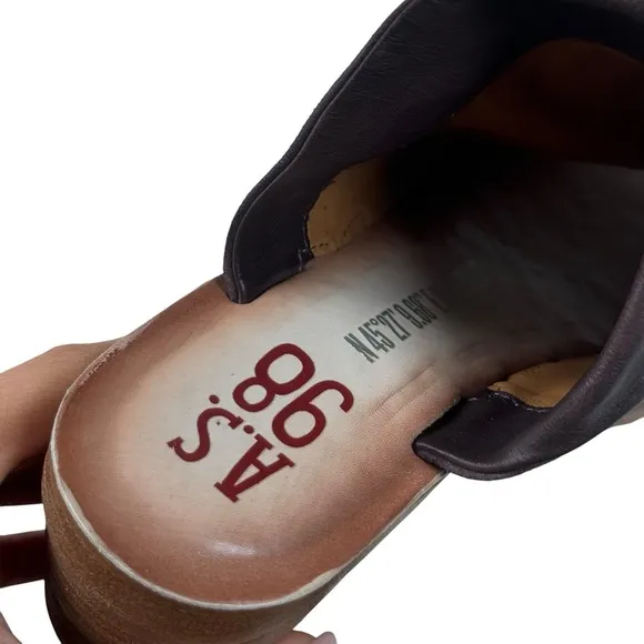 A.S.98 Niels Women's Shoes 39 Burgundy Suede Casual Slip On Wedge Heel Sandal