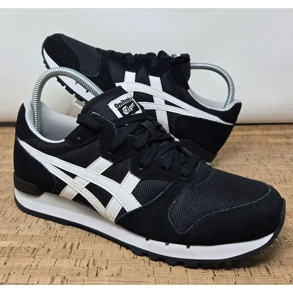 Asics Onitsuka Tiger Shoes Mens 7.5 Alvarado D845L Black/White Suede Sneakers