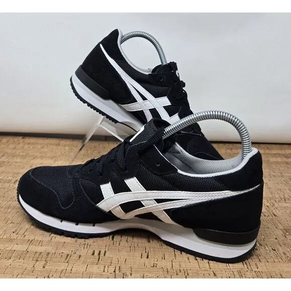 Asics Onitsuka Tiger Shoes Mens 7.5 Alvarado D845L Black/White Suede Sneakers