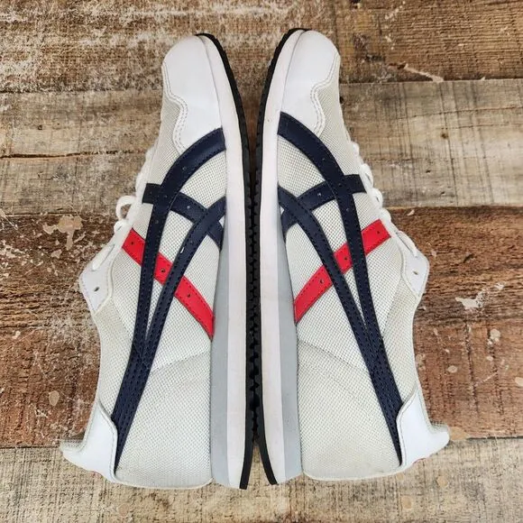 Asics Tiger Runner Men's Size 9 White Leather &amp; Mesh Retro Casual Sneaker Shoes