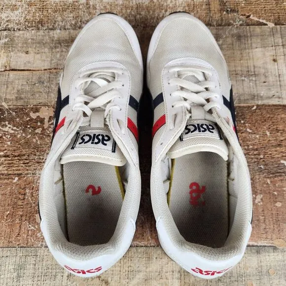 Asics Tiger Runner Men's Size 9 White Leather &amp; Mesh Retro Casual Sneaker Shoes