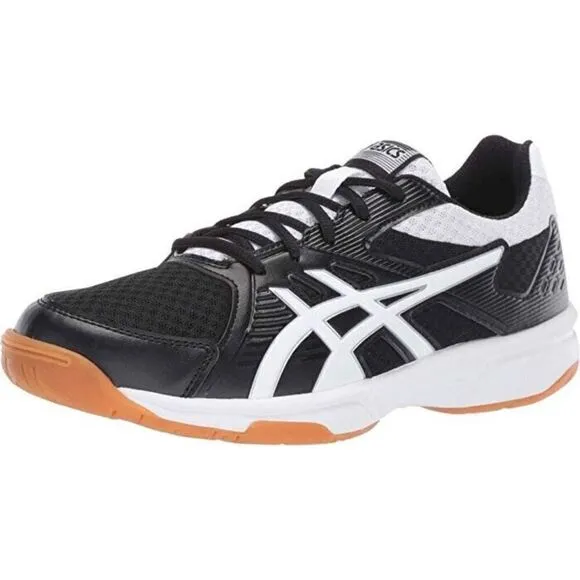 Asics Upcourt 3 Sneakers Women's 8 Black White Lace Up Volleyball Shoes EEE2900
