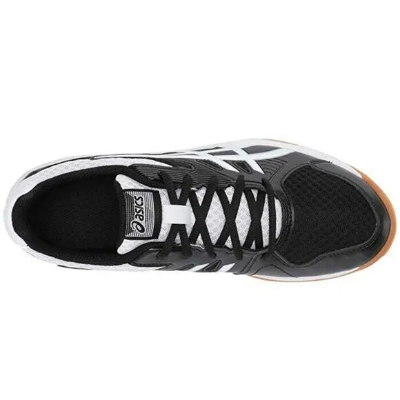 Asics Upcourt 3 Sneakers Women's 8 Black White Lace Up Volleyball Shoes EEE2900