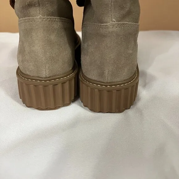 ASTER Dorit Boots Suede Taupe Faux Alpaca Boots NWT