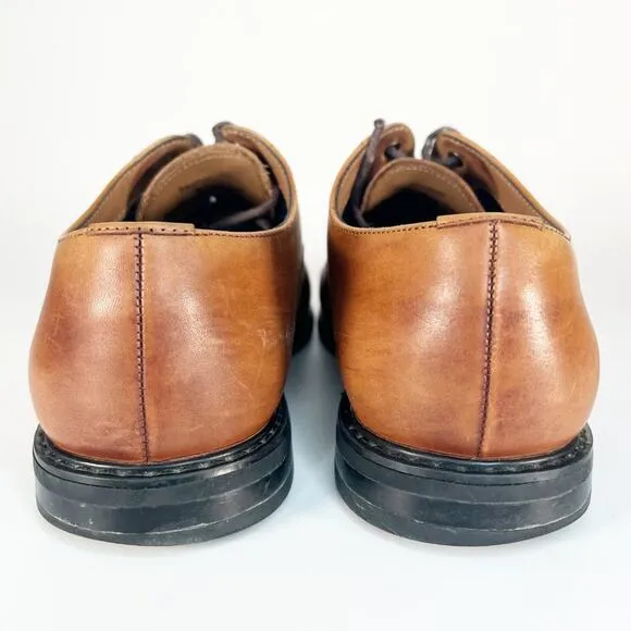 Aston Grey Saumon Tan Leather Oxford Dress Shoes Men 8
