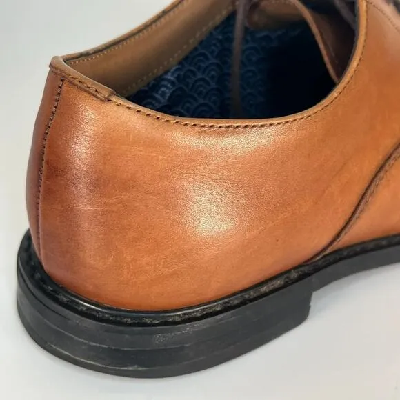 Aston Grey Saumon Tan Leather Oxford Dress Shoes Men 8