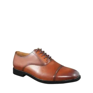 Aston Grey Saumon Tan Leather Oxford Dress Shoes Men 8