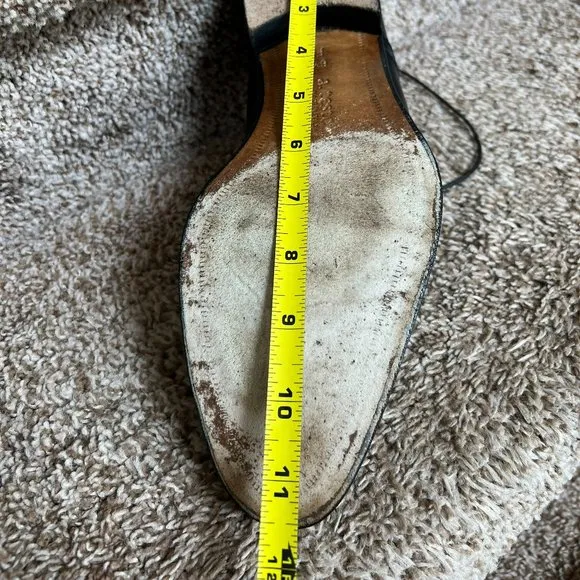 a.testoni Men's Black Leather Oxfords Dress Shoes.