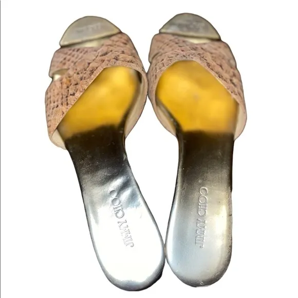Authentic Jimmy Choo Panna Snake Print Wedge Platform Slide Sandals Size 36/US 6