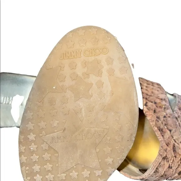 Authentic Jimmy Choo Panna Snake Print Wedge Platform Slide Sandals Size 36/US 6