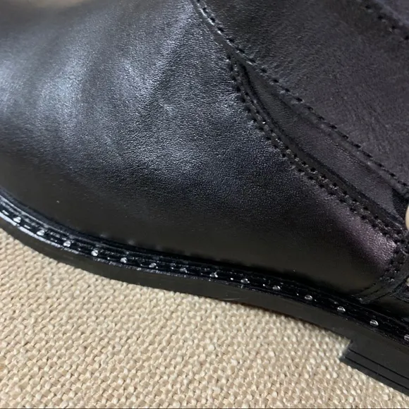 Avellini Made in Portugal Black Leather Bootie NWT