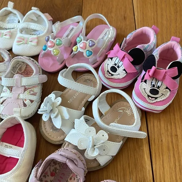 Baby Girl Shoes Variety (14 pairs) Bundle Sizes 0-12 Months