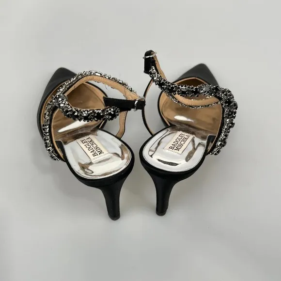 Badgley Mischka Galaxy Crystal Embellished Evening Shoe Size 8M