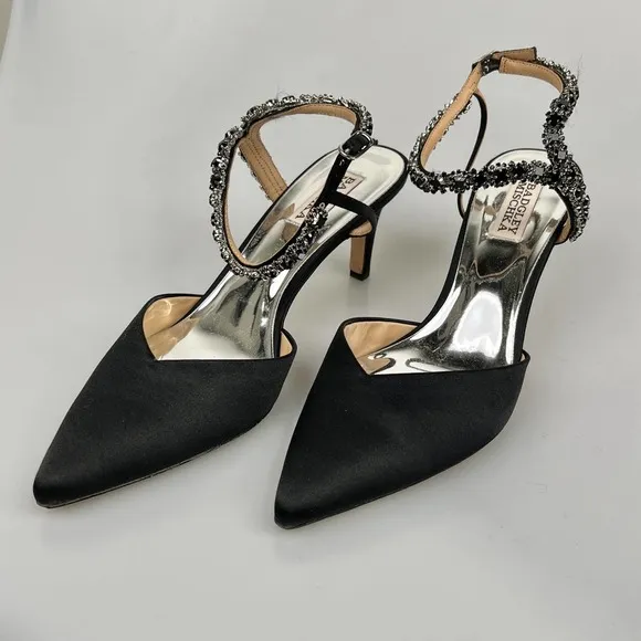 Badgley Mischka Galaxy Crystal Embellished Evening Shoe Size 8M