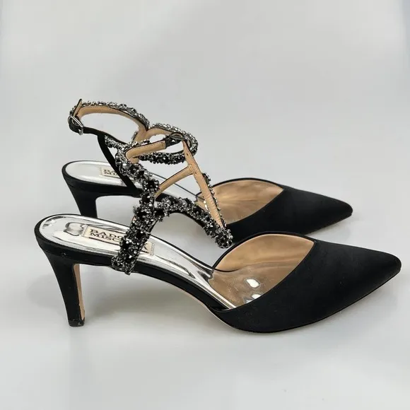 Badgley Mischka Galaxy Crystal Embellished Evening Shoe Size 8M