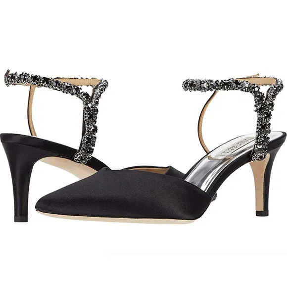 Badgley Mischka Galaxy Crystal Embellished Evening Shoe Size 8M