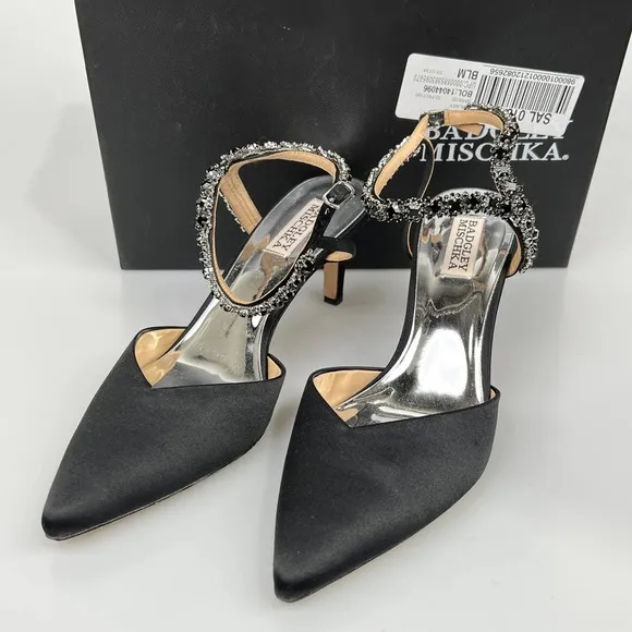 Badgley Mischka Galaxy Crystal Embellished Evening Shoe Size 8M