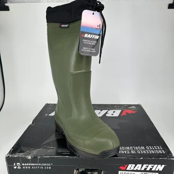 Baffin Boots Mens 13 ICE BEAR (PLN) Forest Green Black 5016-0000 Rubber NEW