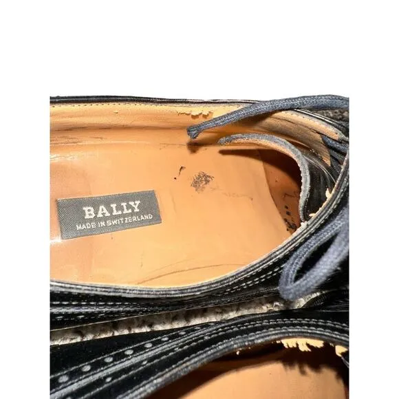 Bally Black Leather Oxford Men’s Dress Shoes Size 9.5 B