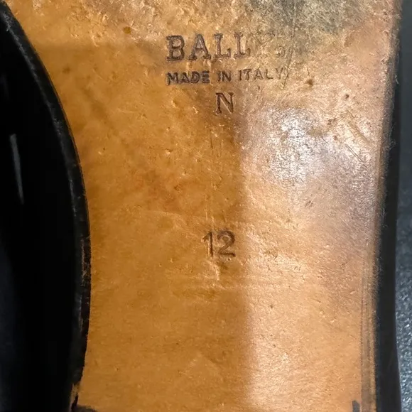 Bally Black Leather Tassel Loafers Slip-Ons size 12