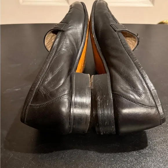 Bally Black Leather Tassel Loafers Slip-Ons size 12