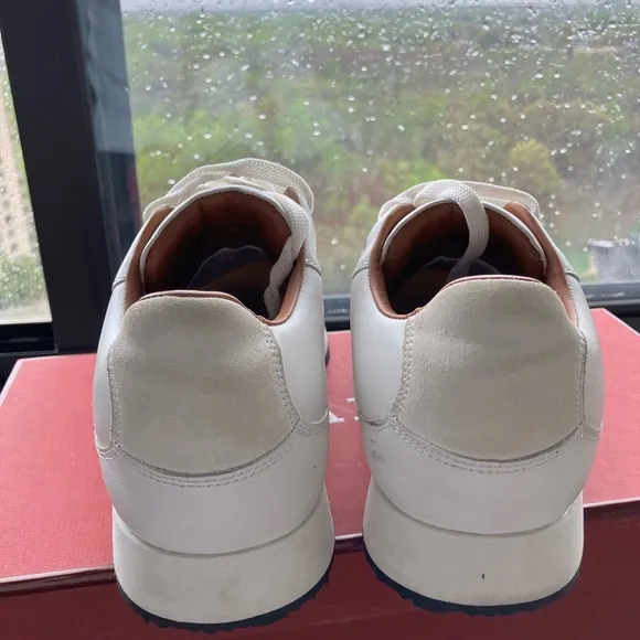 Bally Men's White and Red Sneakers