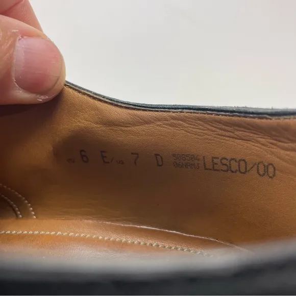 Bally Switzerland Men’s Size 7 D Black Leather Cap Toe Lace Up Derby Dress Shoes