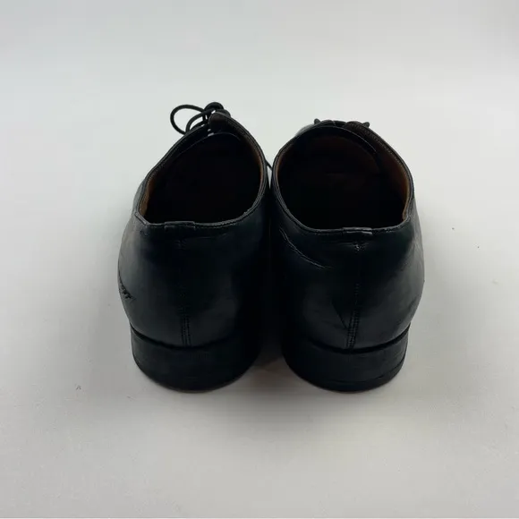 Bally Switzerland Men’s Size 7 D Black Leather Cap Toe Lace Up Derby Dress Shoes