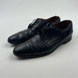 Bally Switzerland Men’s Size 7 D Black Leather Cap Toe Lace Up Derby Dress Shoes