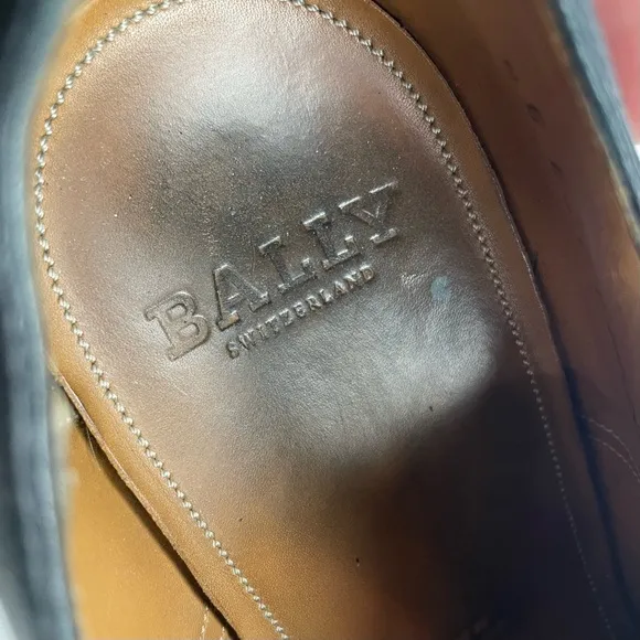 Bally Switzerland Men’s Size 7 D Black Leather Cap Toe Lace Up Derby Dress Shoes