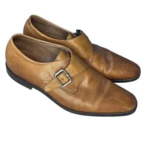 BANANA REPUBLIC COGNAC BROWN LEATHER DRESS SHOES, SIZE 10.5