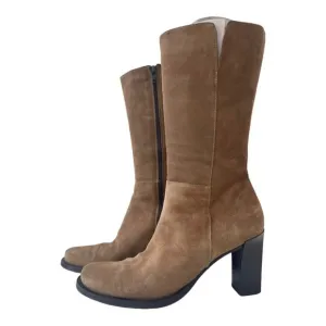 Banana Republic Women's Tan Suede Mid Calif inside Zipper Boots Size 8