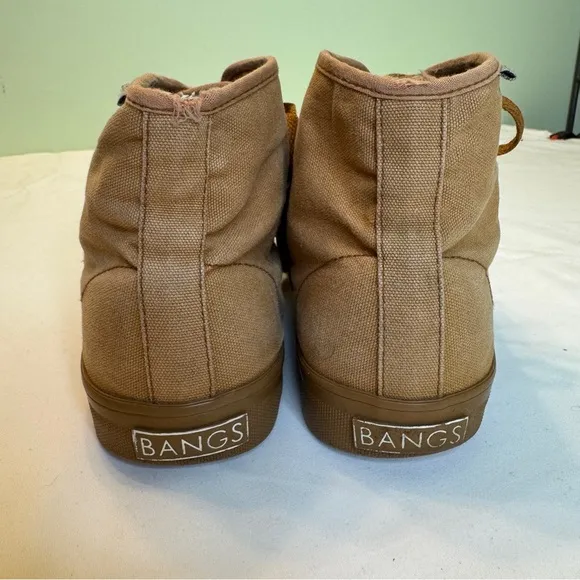 Bangs Tan High-Top Canvas Sneakers