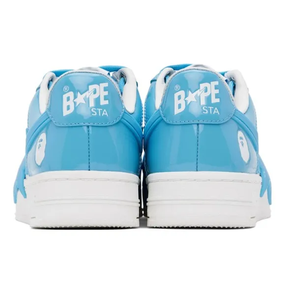 Bape Blue and White Sneakers with Athletic Silhouette