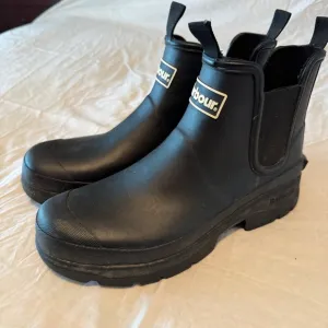 Barbour Black Nimbus Ankle Wellingtons size M9 Rubber Boot