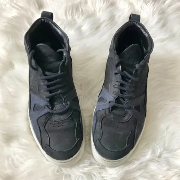 Barney's Filling Pieces Navy Suede Shoes Sneakers