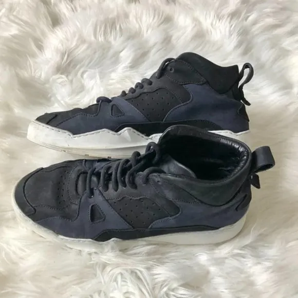 Barney's Filling Pieces Navy Suede Shoes Sneakers