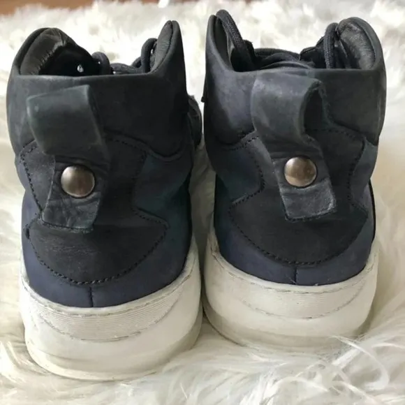 Barney's Filling Pieces Navy Suede Shoes Sneakers