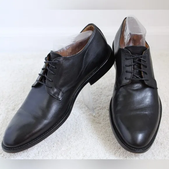Barneys New York Derby Italian Leather Men’s Lace Up Black Dress Shoes Size 9