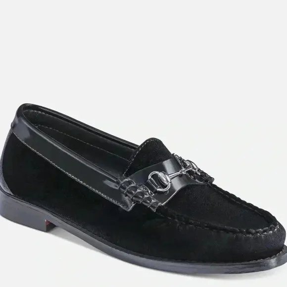 Bass Weejuns Lianna Velvet Womens Slip Horse-bit Loafers New