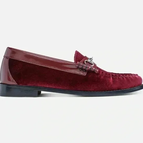 Bass Weejuns Lianna Velvet Womens Slip Horse-bit Loafers New